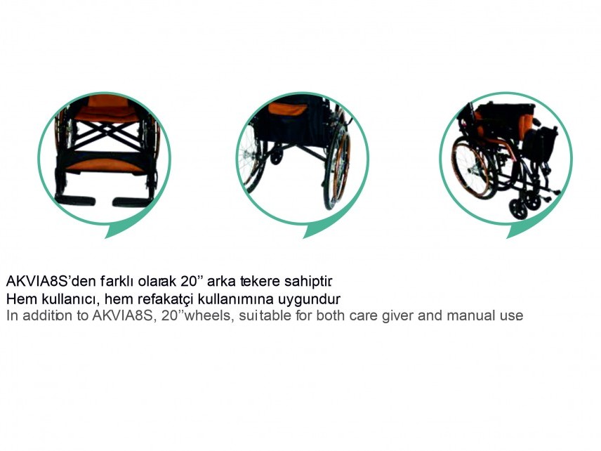 MID-SIZE WHEELS TRANSPORT WHEELCHAIR - 9S